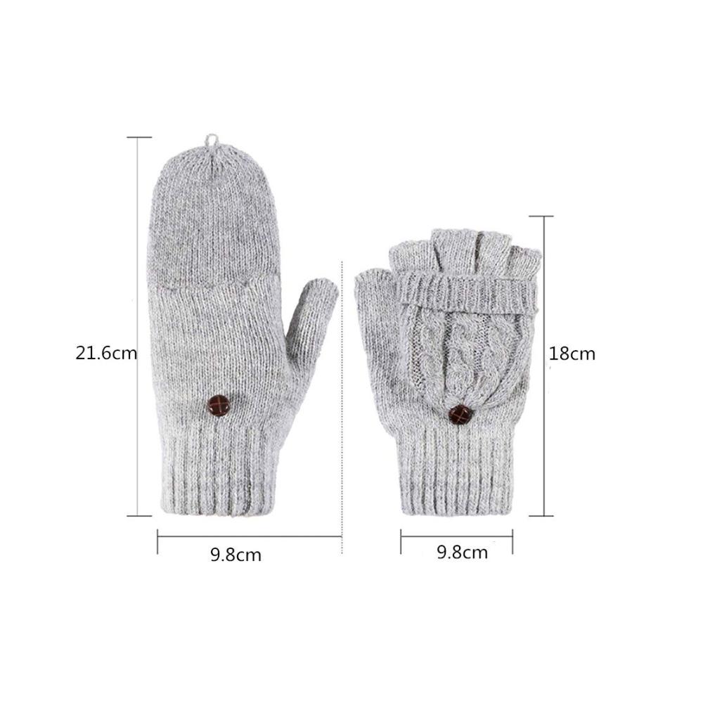Damen Handschuhe & Fäustlinge BOSSTER - Fingerlose Fäustlinge mit Daumenabdeckung in knopfverschluss design - Ideal für Damen und Mädchen