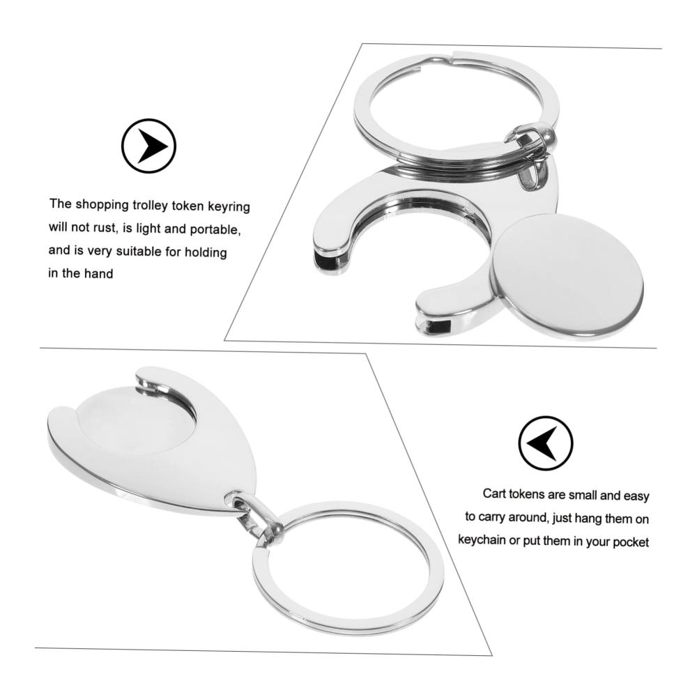 Damen Einkaufswagen-Chips - 2 Stück glänzend metallene Warenkorbviertel-Token für tragbare Schlüsselanhänger und praktische Einkaufserlebnisse