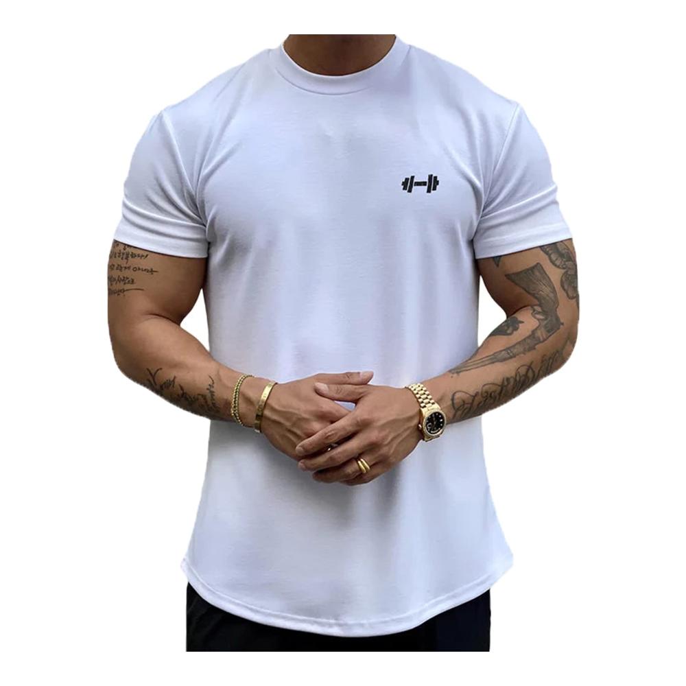 Baenxo Elastisches Sport-T-Shirt | Hochwertiges Muskelshirt aus 100% Baumwolle | Casual Kurzarmshirt für Sport und Freizeit