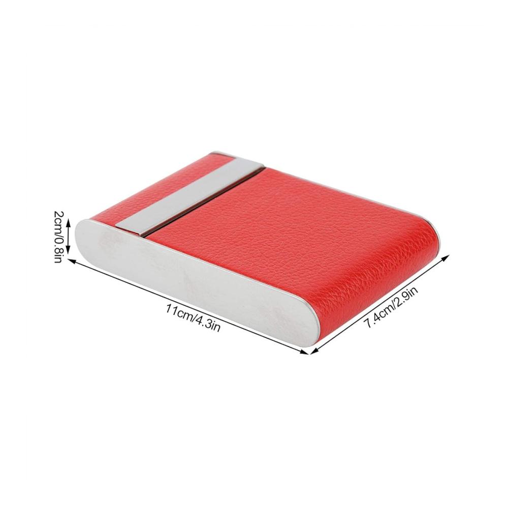Zigarettenetui Damen - Edles Edelstahl Zigarettenhalter Etui für 20 Zigaretten - Tabakbox in Schwarz Rot - Smoker Accessoire als Geschenk oder zum Selbergebrauchen