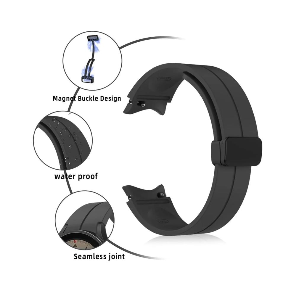 Silikon Uhrenarmband mit Magnetschnalle für Samsung Watch 4/5 Watch 5 Pro Galaxy Watch 4 Classic - Passend für 40/44 mm und 42/46 mm Modelle