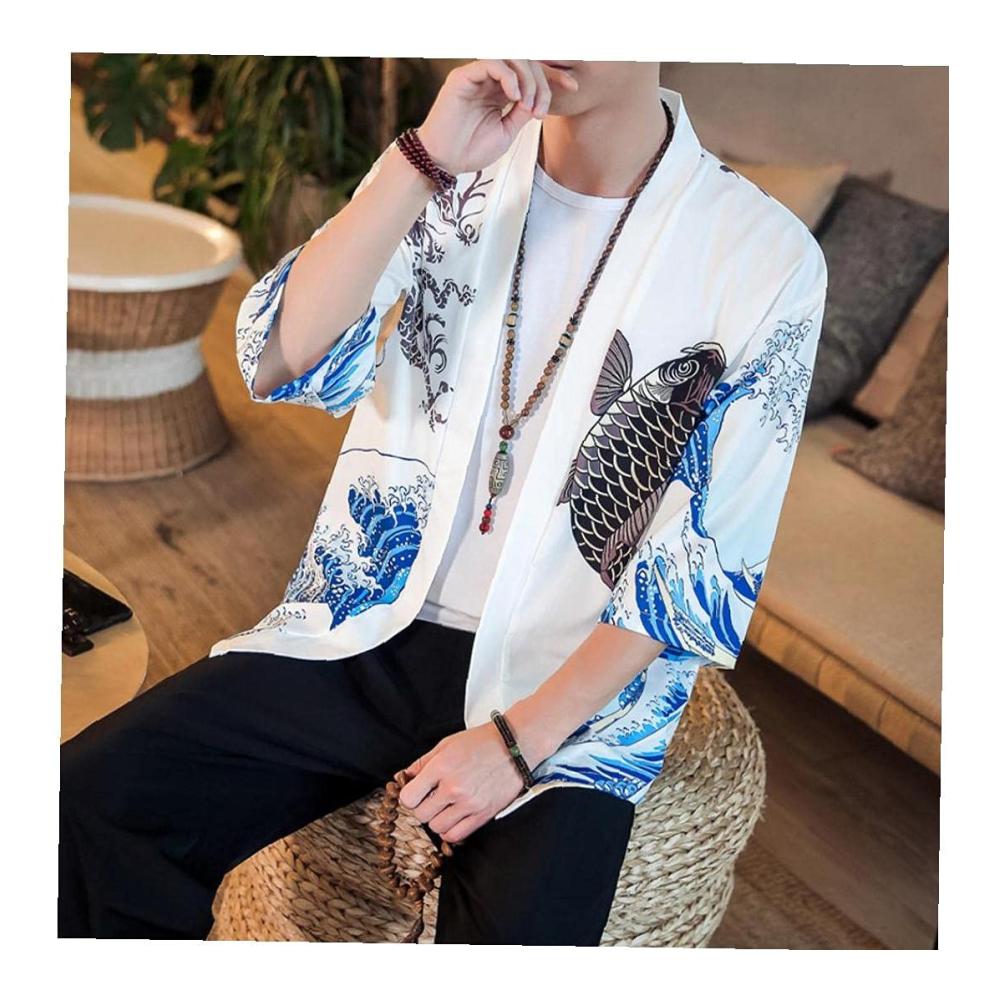 Bademantel SunShield Samurai Kimono - Japanisches Anime Strand Shirt - 2021 Sommer Cardigan für Männer und Frauen