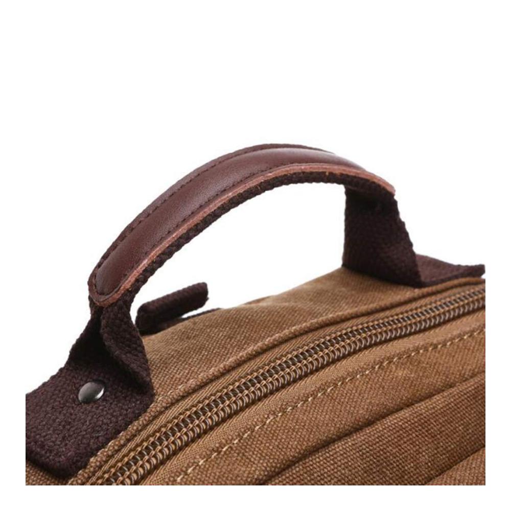 Canvas Messenger Bag – Stilvolle Umhängetasche für Reisen in Kaffeefarbe