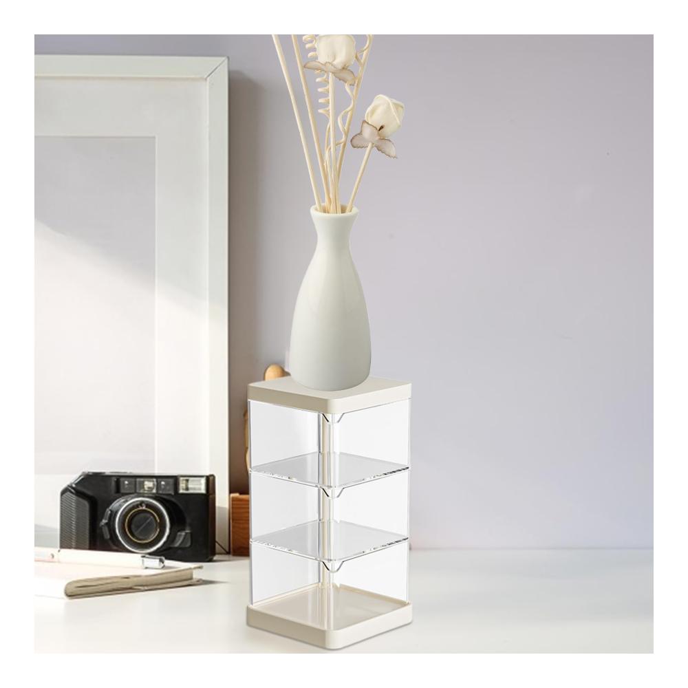 Drehschmuckkästen Transparenter Organizer für Schmuck und Make-up - 360° Drehung - Platzsparende Aufbewahrung für Schreibwaren Datenkabel und mehr