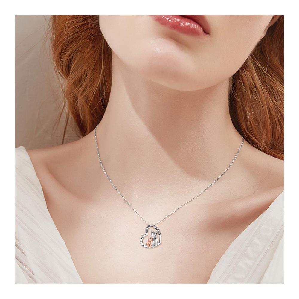 Origami Fuchs Halskette - Exquisite 925 Sterling Silber Kette für Frauen und Mütter