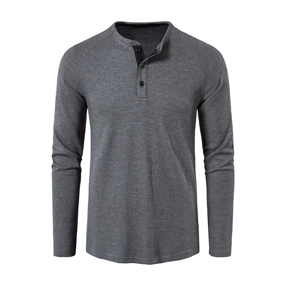 Langarmshirts Herren - V-Ausschnitt Henley T Shirt - Winter Thermo - Funktionsunterwäsche Oberteil - Warm Tops - ideale Begleiter für kalte Tage