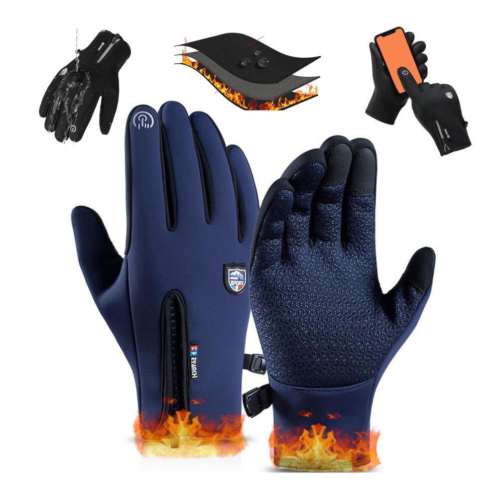 Winter Fahrradhandschuhe für Herren und Damen - Touchscreen Thermo wasserdicht winddicht - Outdoor Sporthandschuhe zum Radfahren Laufen und Wandern