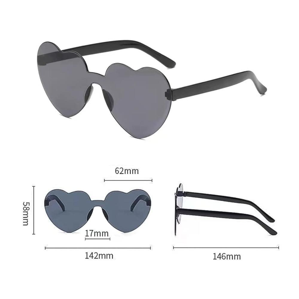 12er Set Randlose Herz Sonnenbrillen - Lustige Festival- und Partybrillen für Damen Herren & Kinder - Hippie Accessoires für Geburtstagsfeiern und Fasching