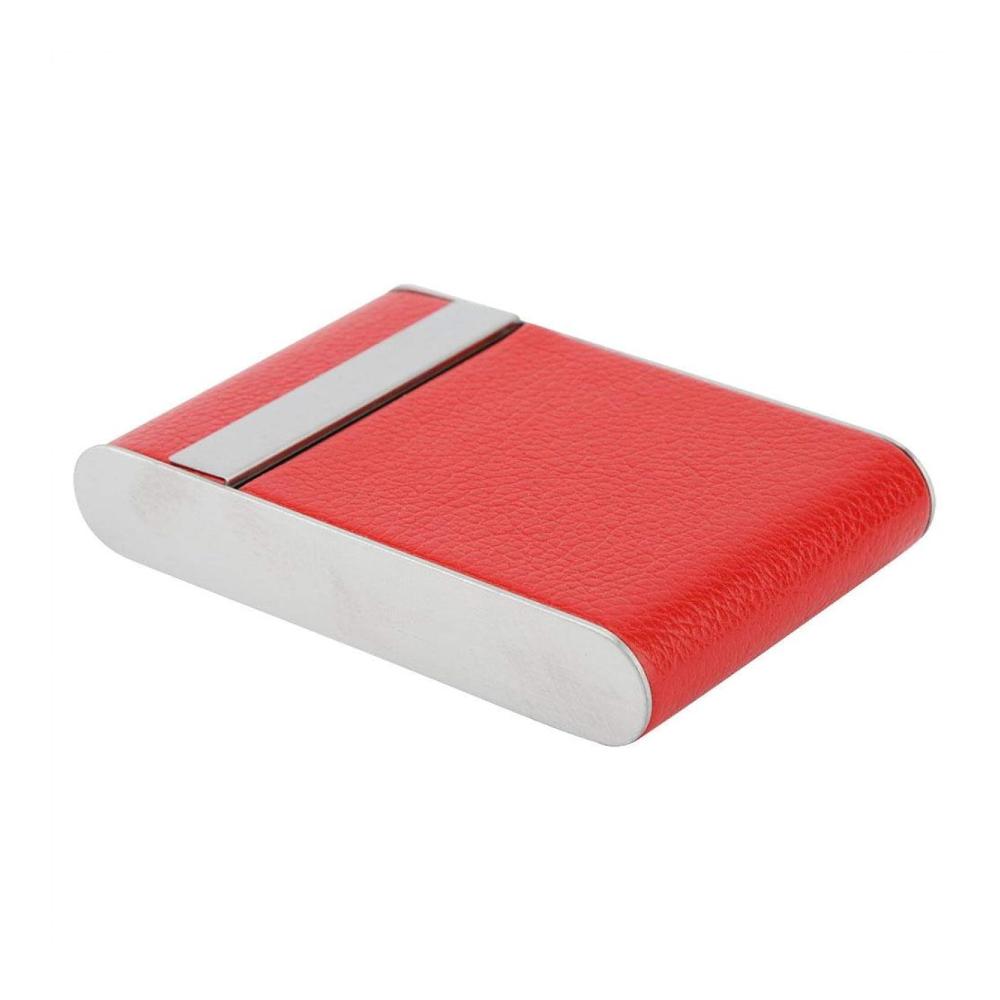 Zigarettenetui Damen - Edles Edelstahl Zigarettenhalter Etui für 20 Zigaretten - Tabakbox in Schwarz Rot - Smoker Accessoire als Geschenk oder zum Selbergebrauchen