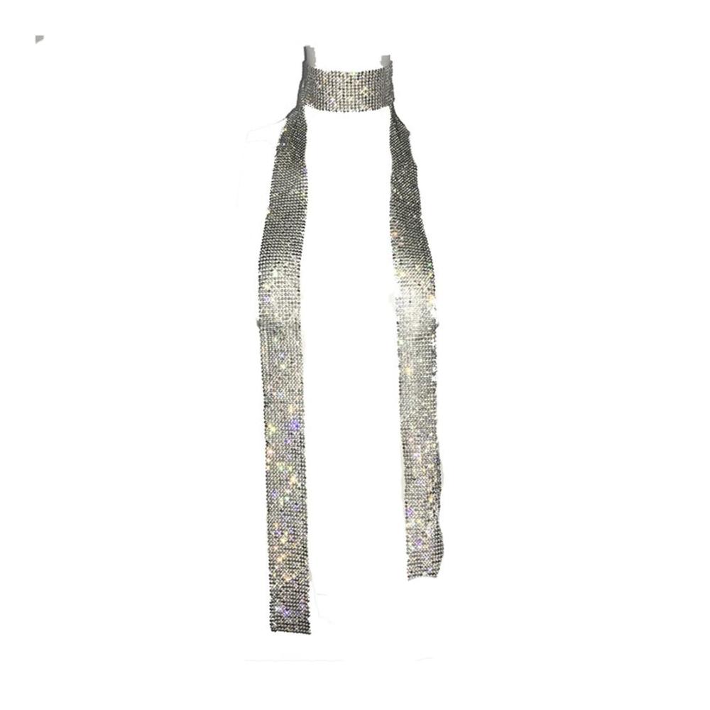 Funkelnder Damen Schal mit Metall Pailletten - Modischer Glitzer für Club Party & mehr