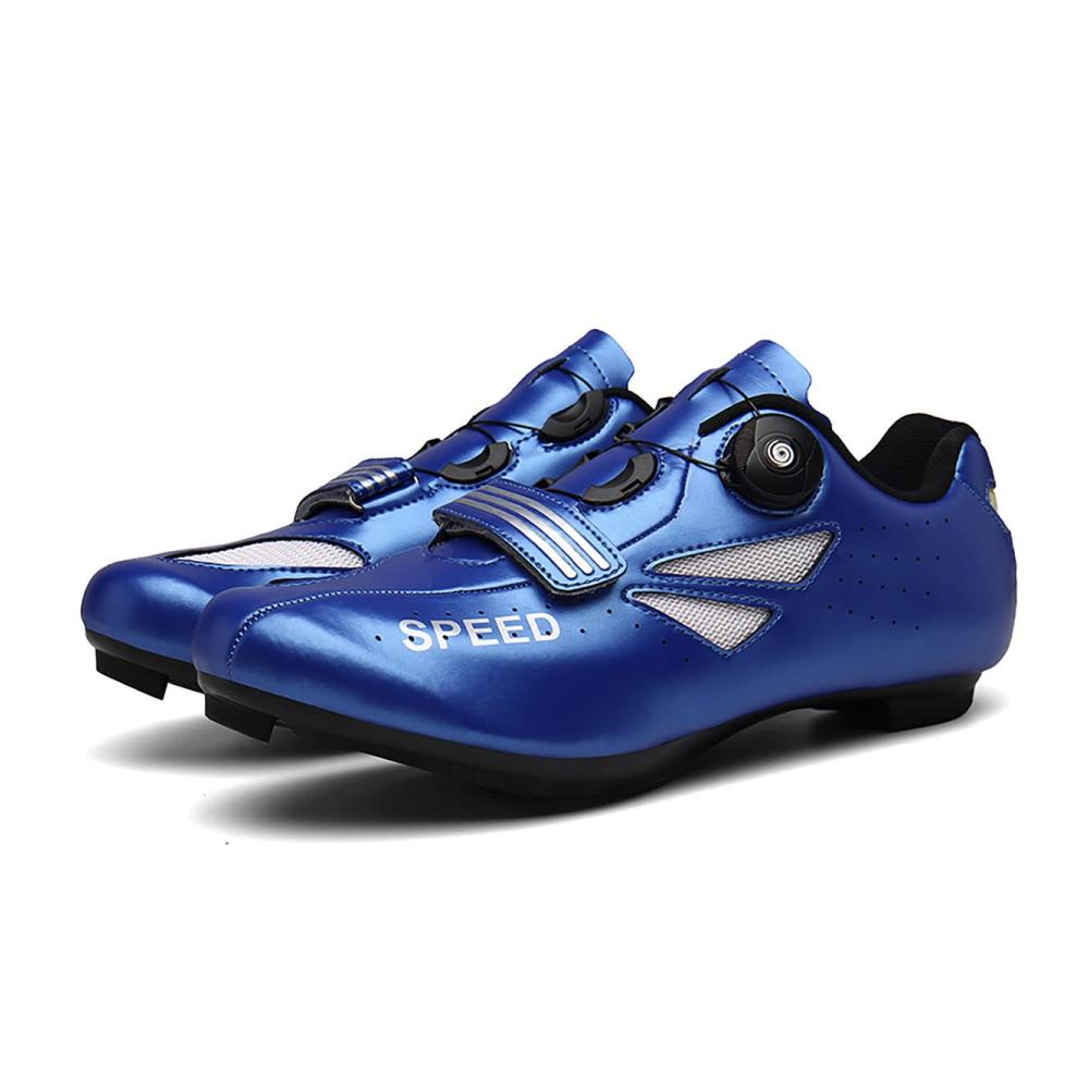 Fahrradschuhe für Erwachsene Straßentaugliche Radsportschuhe mit Klettverschluss Dreh-Schnürsenkeln & Anti-Rutsch-Stoßdämpfung - Indoor/Outdoor-Komfort