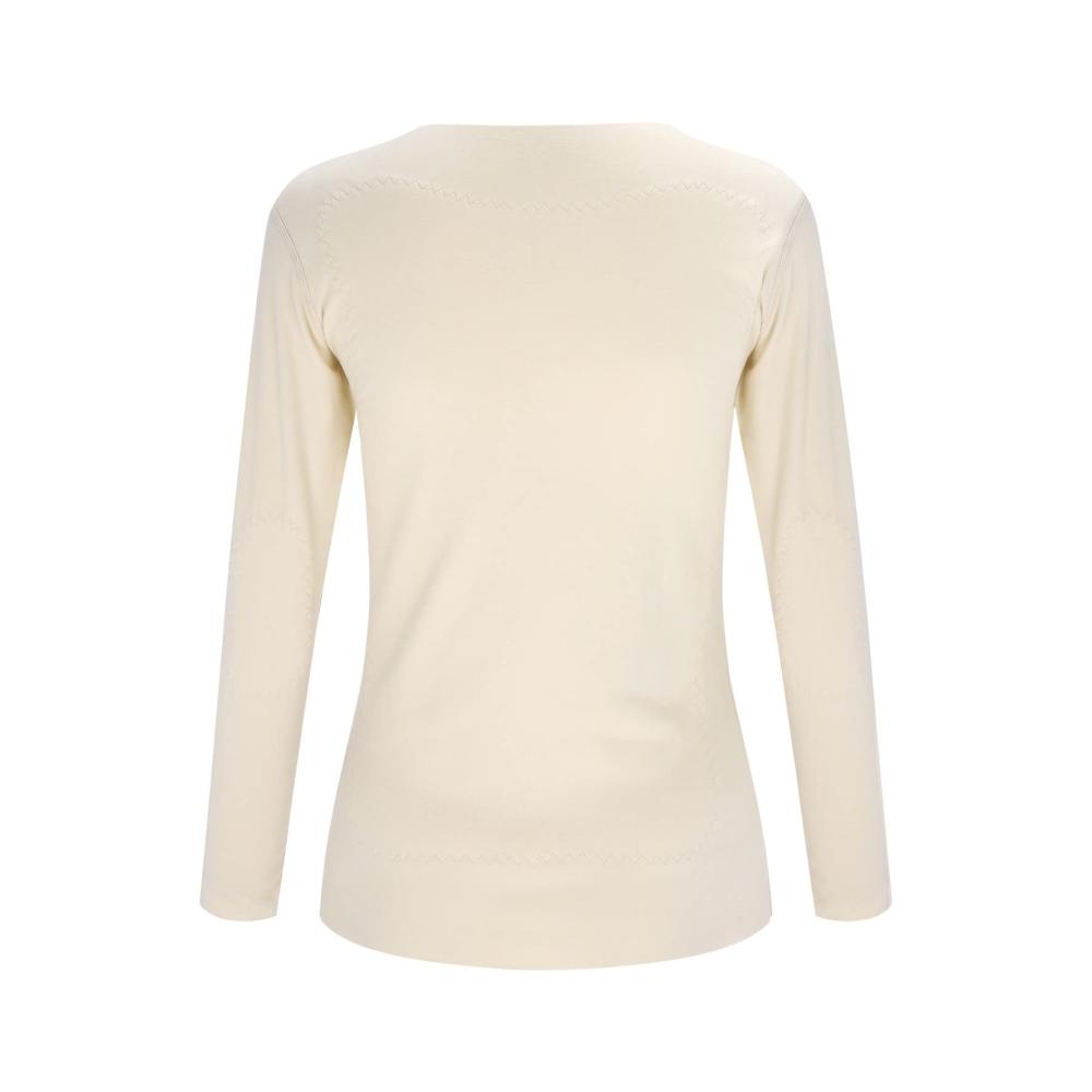 Nahtloses Langarm-Thermo-Oberteil für Damen mit integrierter Heizung - Herbst-Winter Schlafshirt für Taillen- und Bauchschutz ideales Damen-Langes-Shirt