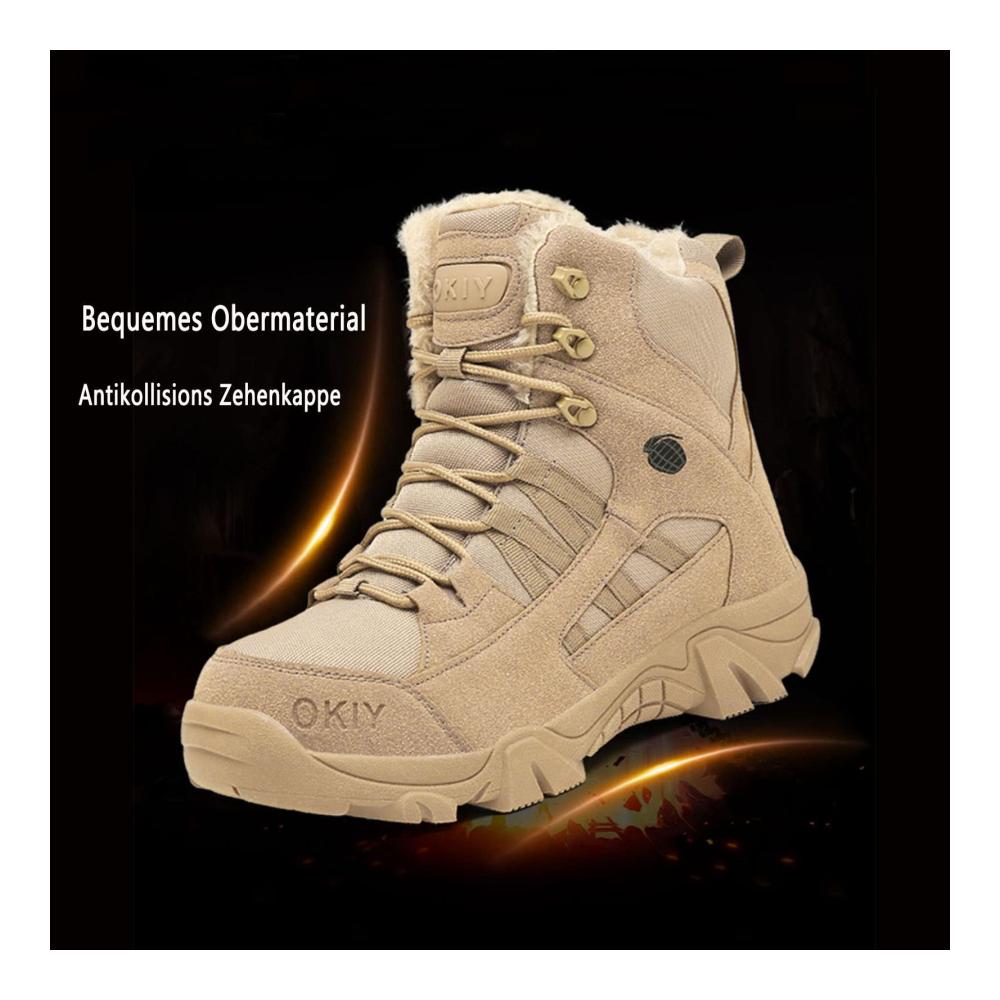 Militärstiefel für Herren Warm Gefütterte Taktische Trekking- und Wanderschuhe mit Reißverschluss Rutschfest und Verschleißfest - Ideal für Outdoor-Abenteuer