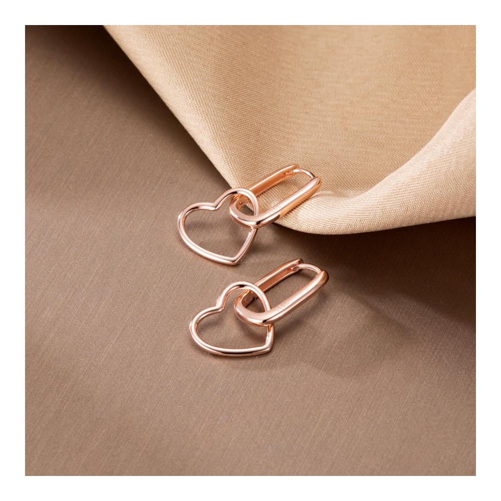 925 Sterling Silber Ohrringe Herz Creolen für Frauen - Minimalistische Huggie Tropfenohrringe
