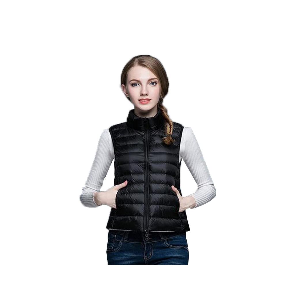 Damen Steppweste mit Stehkragen und Reißverschluss - Leichte ärmellose Outdoor Jacke für Damen in den Größen S-3XL (40-95 KG) inklusive Aufbewahrungsbeutel