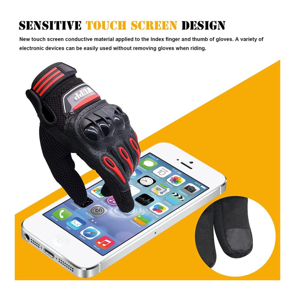 Motorradreithandschuhe Touchscreen Motorrad-Vollfingerhandschuhe für Radfahren ATV Jagd Wandern - Schwarz XXLarge