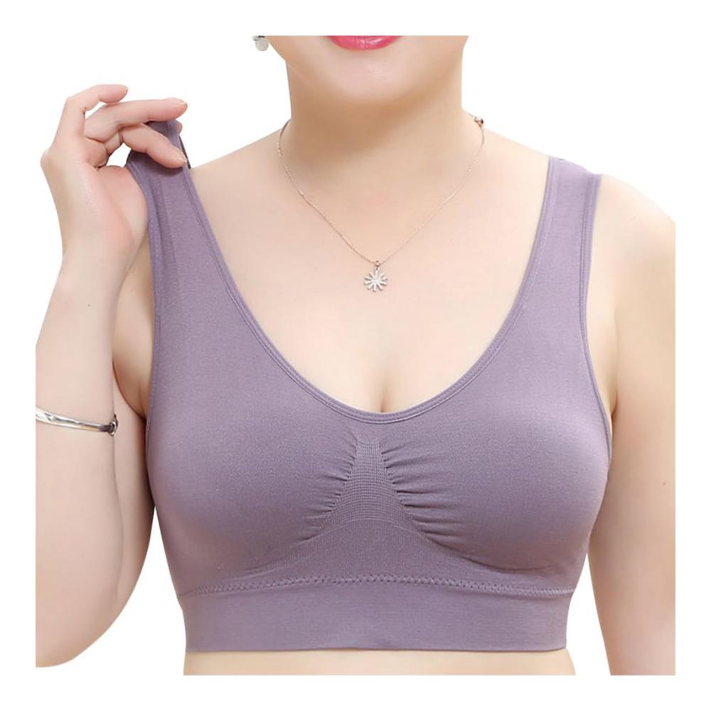 Damen Sport-BH 3er Pack - Bügellos Große Brüste Schlafkomfort Stillfunktion - Bügelloser Soft Bralette für Sport Schlaf und Freizeit in verschiedenen Farben