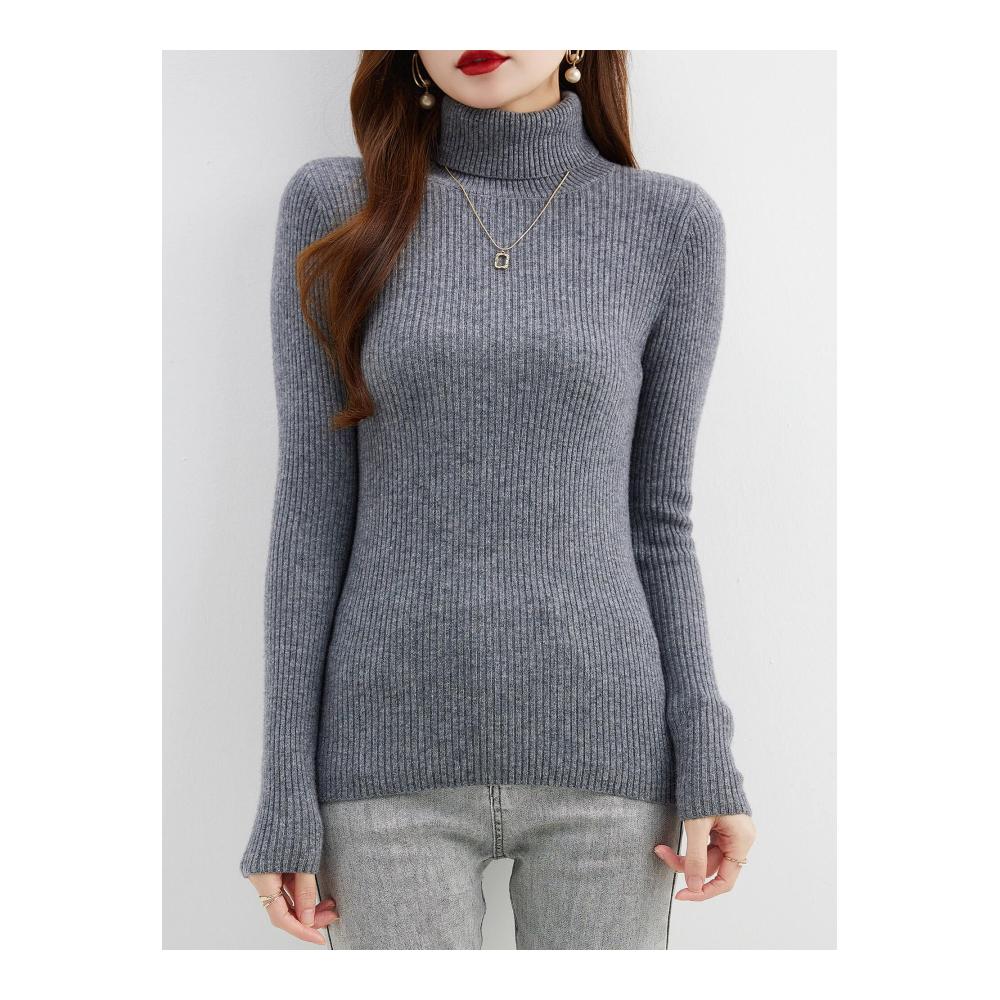 Damen Rundhalspullover LINY XIN - Hochwertiger Langarm Pullover aus 100% Merinowolle für den Frühling Leicht Weich Gestrickt