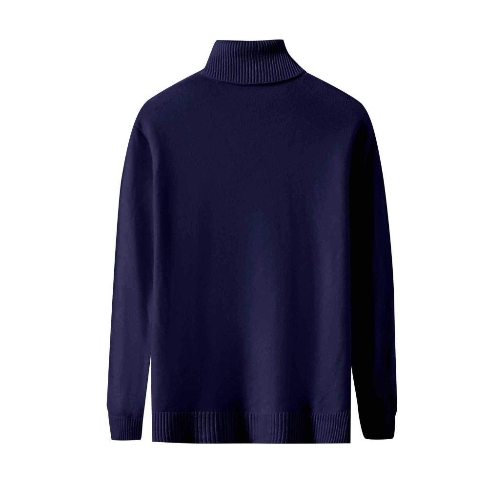 Herren Pullover für Herbst und Winter - Stilvoller Strickpullover mit Hochkragen und Langarm perfekt für lässige Mode. Inklusive einfarbigem Design und passend zu Jeans Hemden