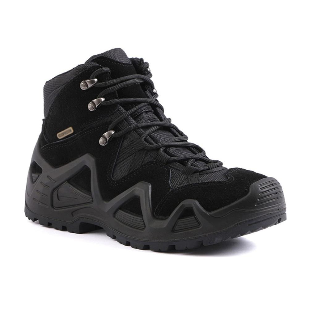 Kletterstiefel Herren - Militärstiefel High-Top für taktische Einsätze wasserdicht und langlebig Schnürung für Wanderungen Arbeit und Spaziergänge - A-Black-44
