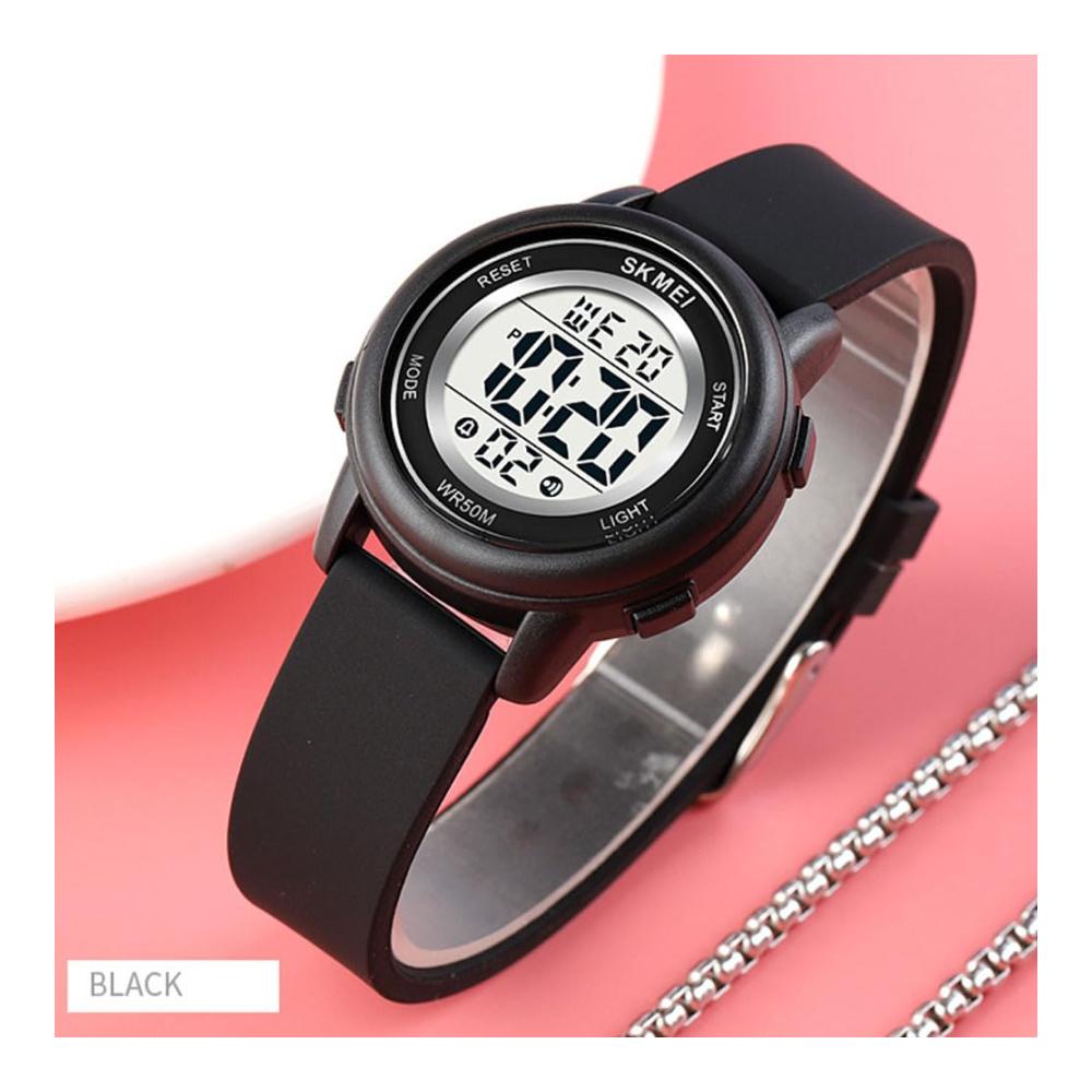 Digitale Damen Armbanduhr mit LED-Leuchtdisplay und wasserdichtem Design - Modernes Gummiarmband