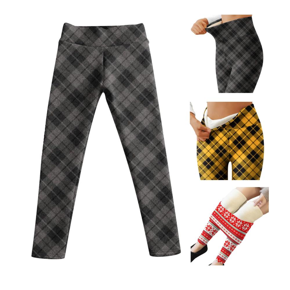 Warme Damen Thermoleggings mit Plüschfutter - Modische Winterhose für Outdoor-Sport und Training