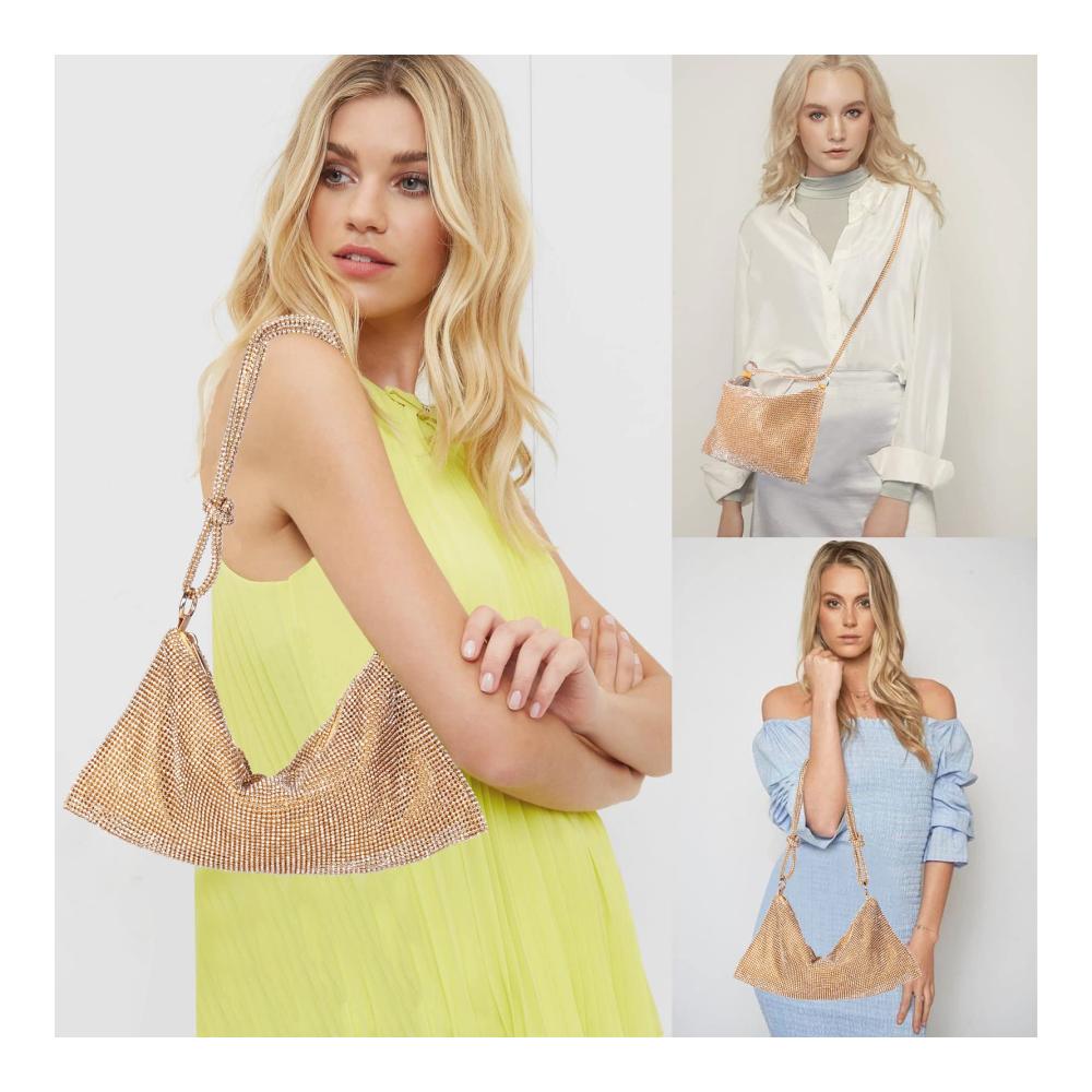 Funkelnde Strass Glitter Clutch – Elegante Damen Abendhandtasche für Party und Hochzeit