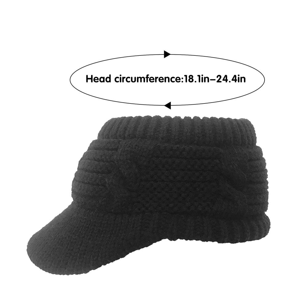 Beanie Tail Wintermütze mit Visier für Damen – Warmes Strickdesign für Hochbun & Pferdeschwanz