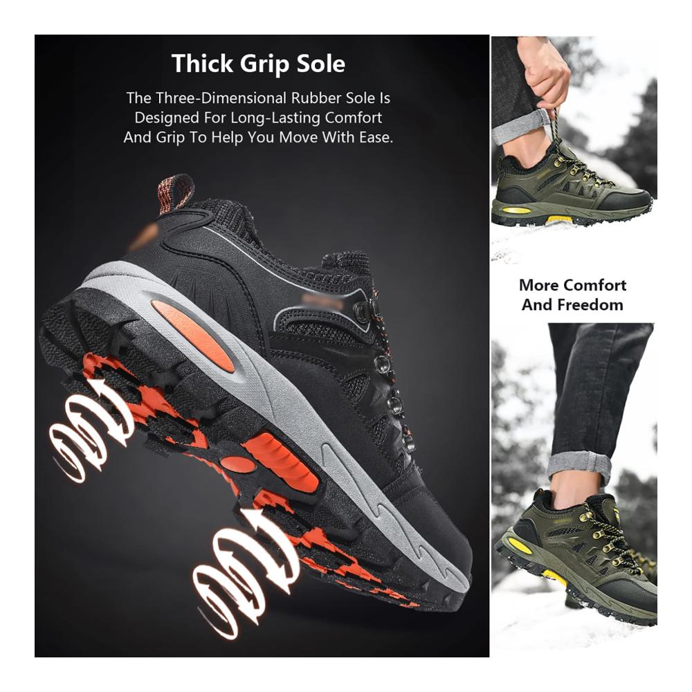 Winterstiefel Unisex | Gefütterte Kletterschuhe mit Wärmeisolierung | Schneestiefel für Trekking und Outdoor-Aktivitäten | Wanderschuhe in Grün Größe 47