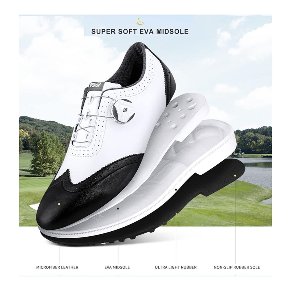 Herren Golfschuhe Wasserdicht Rutschfest & Stilvoll - Schwarze Spikeless Golf Sneakers mit Lace System Perfekt für Business & Outdoor Training (Größe 7 US