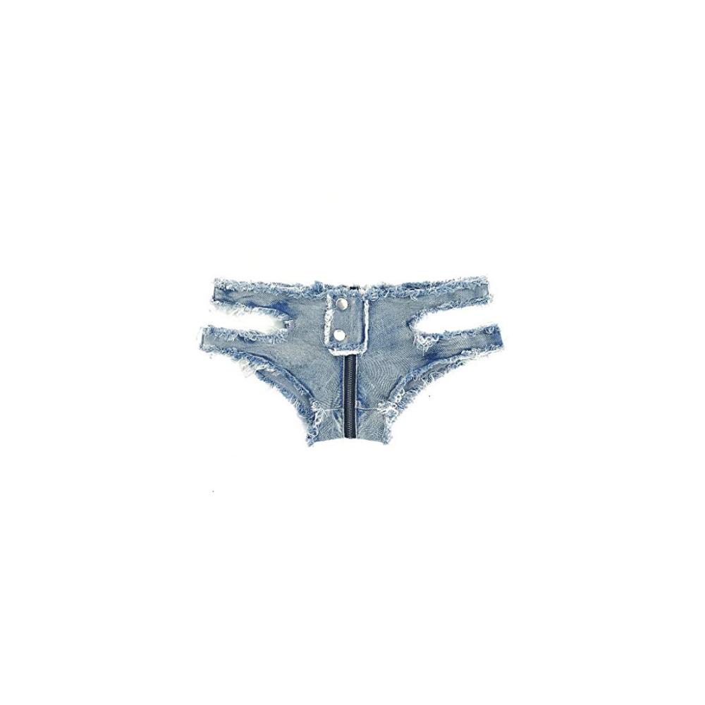 Cowgirl Style Damen Hot Shorts in Sexy Low Waist Denim - Trendige Skinny Fit Jeans mit Zipper und Button Closure