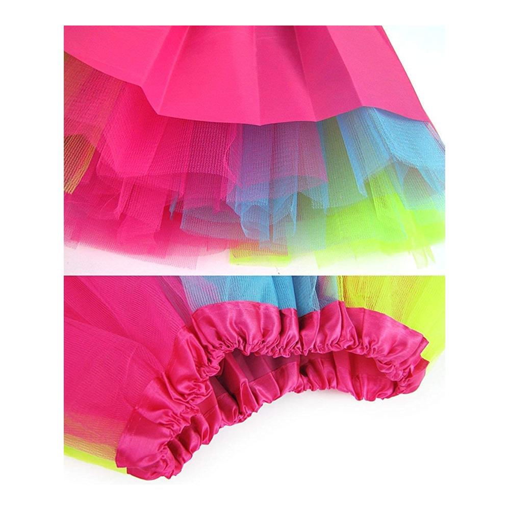 4-lagiger Damen Tütü-Minirock Perfekter Petticoat für Partys Halloween und Tanz