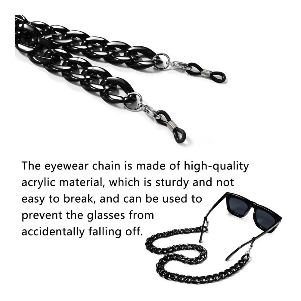 3er Set Acryl Brillenketten Wasserfestes Sonnenbrillenband | Anti-Drop Sunglass Straps für Sport- und Lesebrillen
