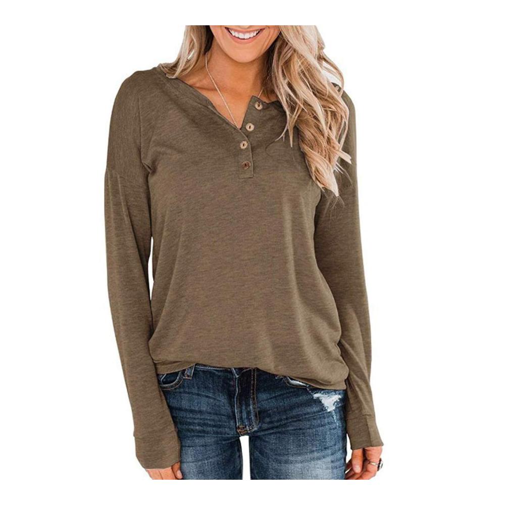 Glitzerhose Damen Langarm-Sweatshirt Lockere Knopfstrickoberteile in Einzelfarben für lässige Eleganz