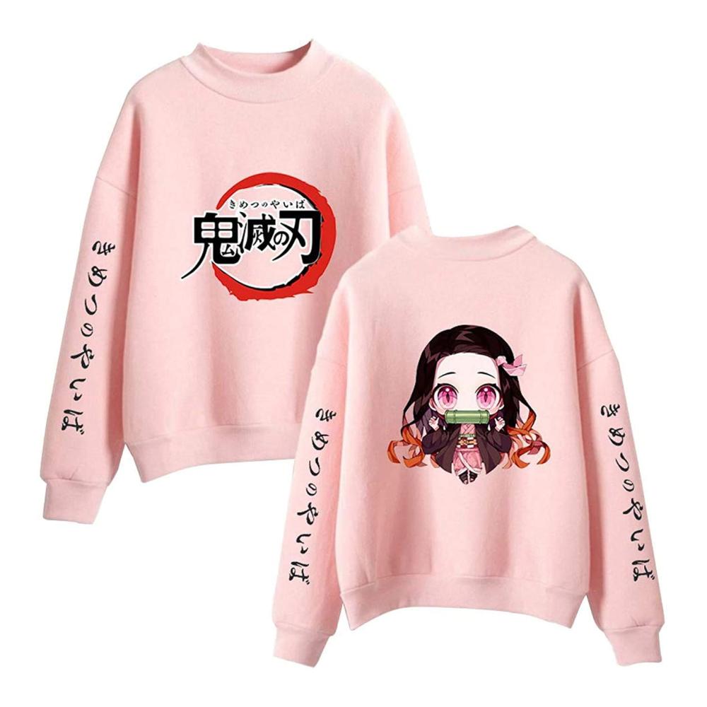 Demon Slayer Nezuko Graphic Sweatshirt - Anime Pullover für Männer Frauen & Teens - Cartoon Sweater Top mit Crewneck-Design