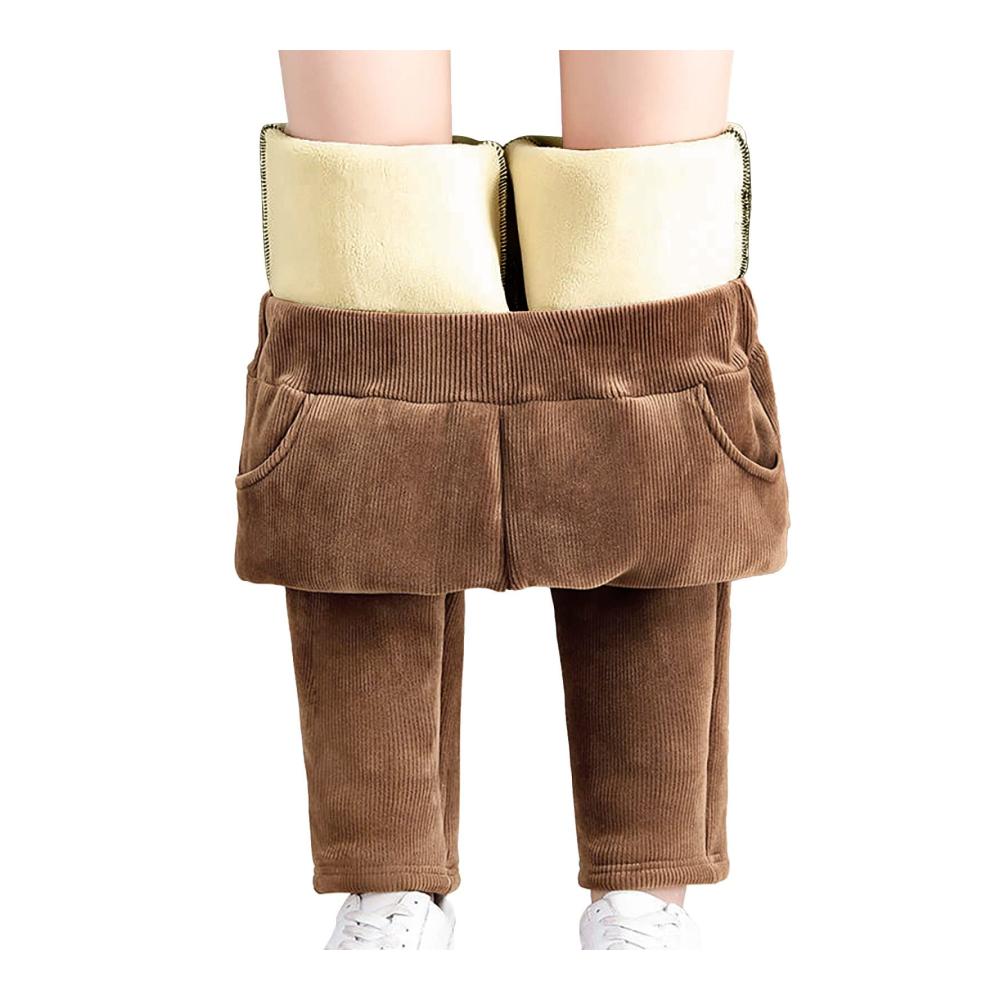 Wintermode Damen Cordhose mit High Waist und Thermofutter - Stilvolle Jogginghose für kalte Tage
