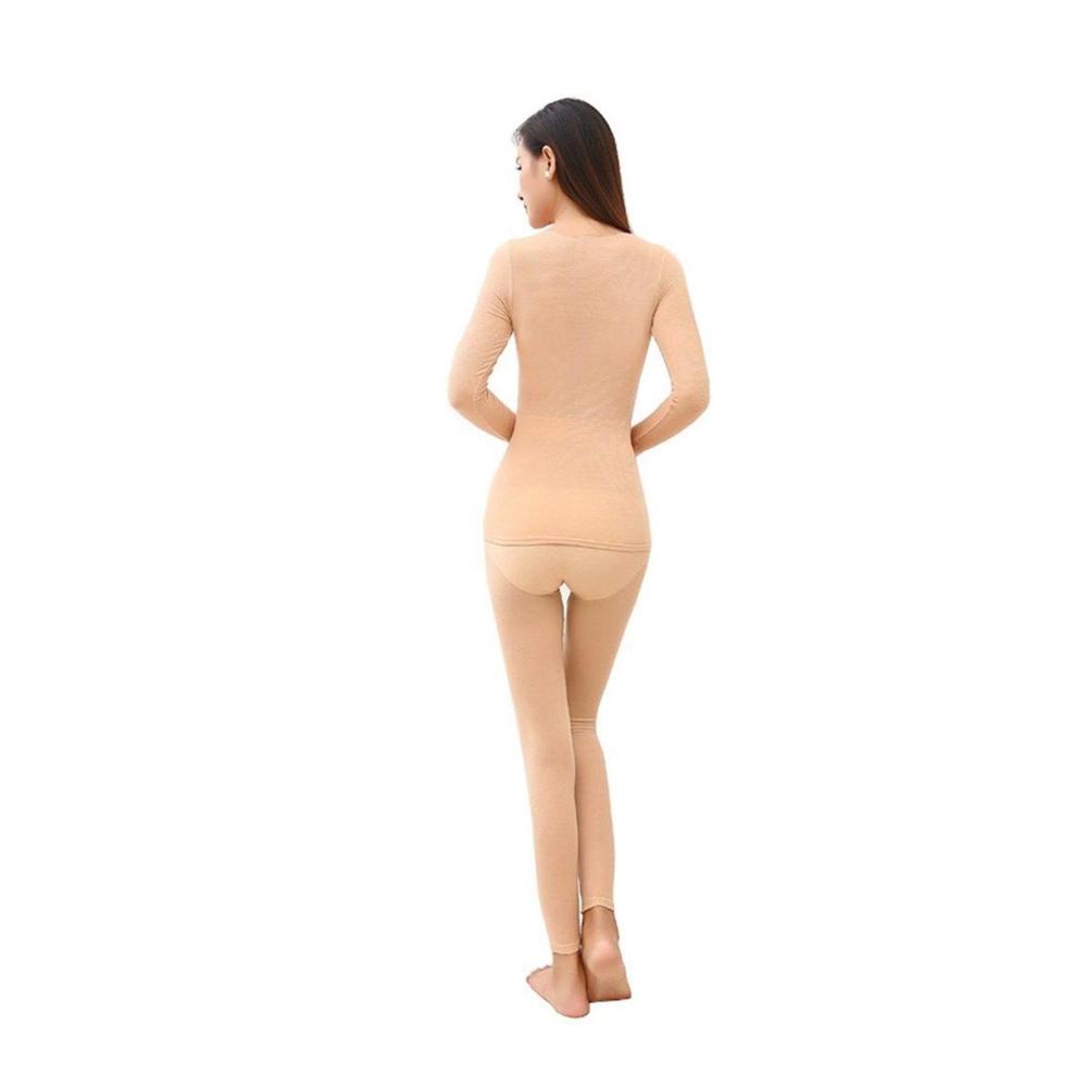 Winterfit Damen Thermo-Unterwäsche-Set in Einheitsgröße Warme Baumwollmischung Lang geschnitten Sexy und Hautfreundlich