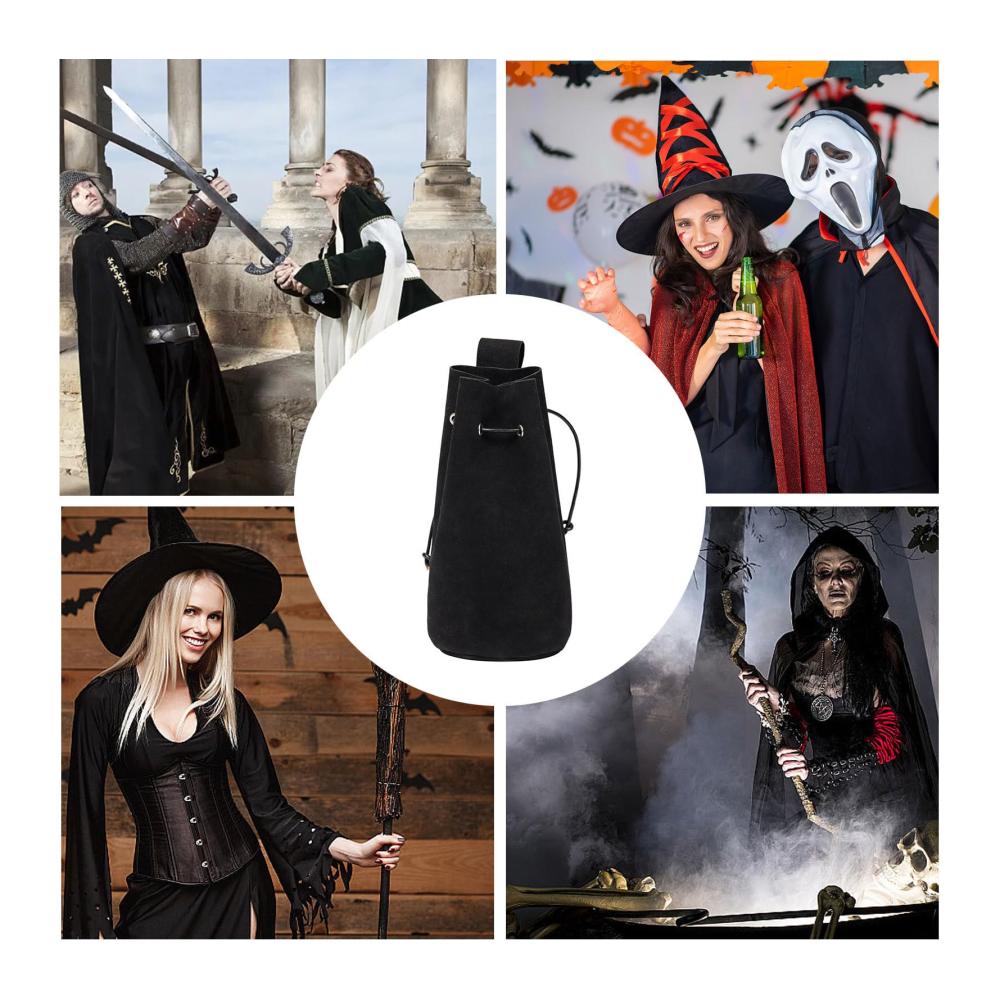Renaissance-Leder-Hüfttasche mit Kordelzug für Cosplay & Halloween