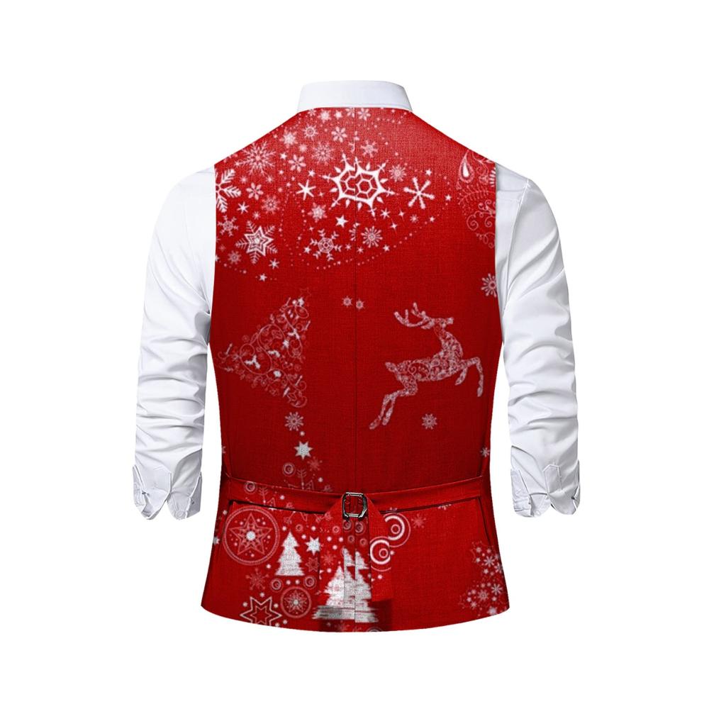 Weihnachtsanzug Herren Slim Fit mit Weste - Festlicher Partyanzug & Sakko in Dunkelblau - Weihnachtskostüm & Mantel Outfit