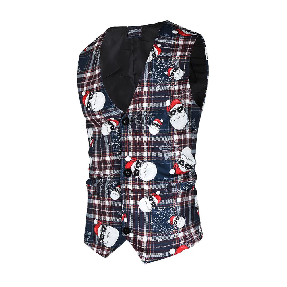 Herren Weihnachts-Pullunder & Strickwesten Slim Fit V-Ausschnitt Anzugweste für Casual & Festlich - Tank Tops und Große Hemden für Männer