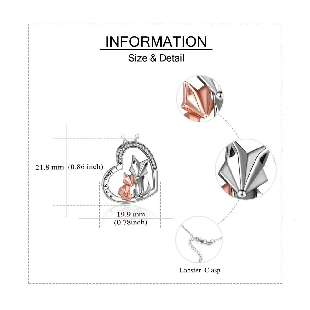 Origami Fuchs Halskette - Exquisite 925 Sterling Silber Kette für Frauen und Mütter