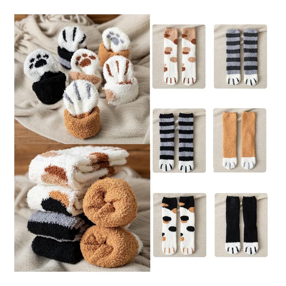 Stoppersocken 6 Paar - Kuschelsocken Damen für warme Winterabende | Flauschige Wintersocken mit rutschfester Sohle | Weihnachtssocken Geschenkset für die ganze Familie