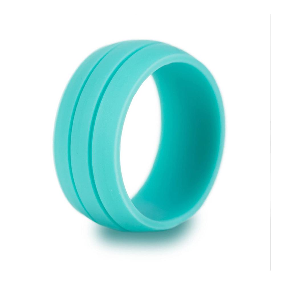 Silikonhochzeit Ringe Set – 7 Stück Doppel Nut Größe 6-12 Stapelbare Gummi Eheringe für Männer und Frauen – Ideales Graduation Geschenk – 25 mm Dicke 8 mm Breite