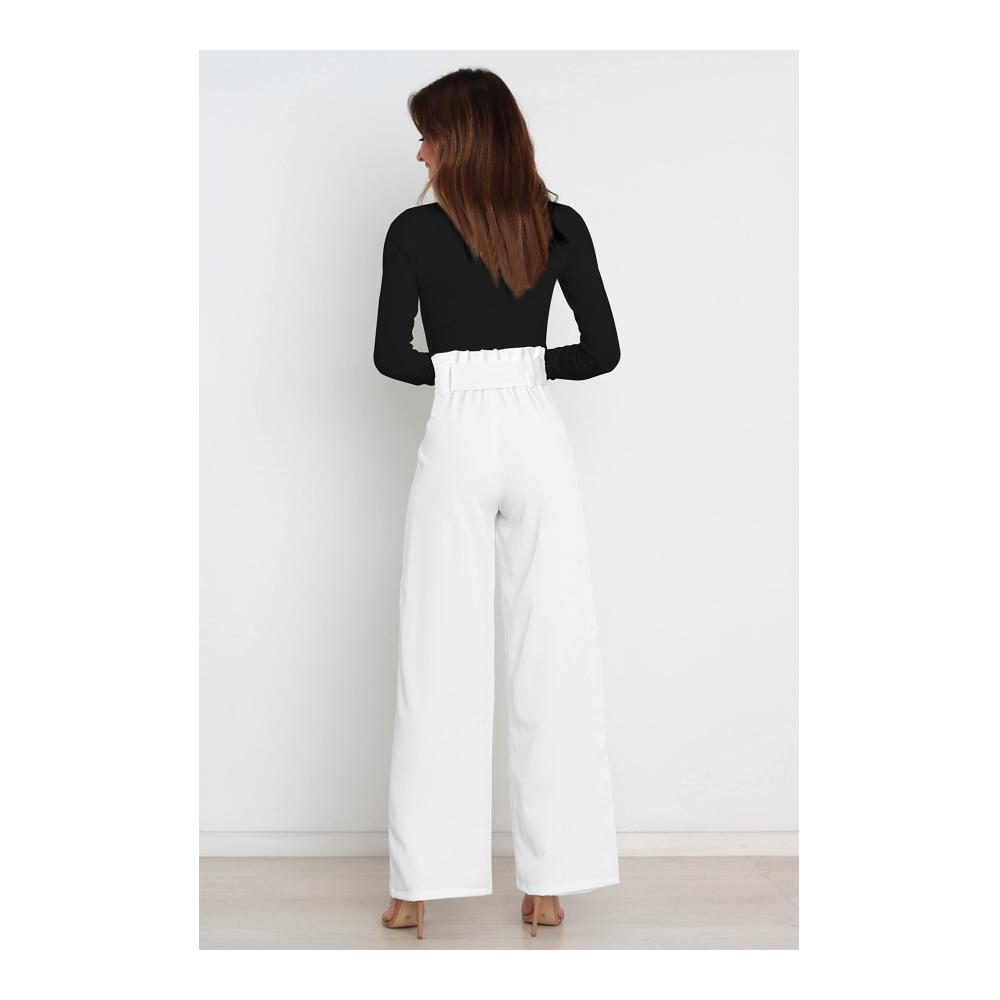 Damenanzug Fließende High-Waist Hose mit Gürtel für Pendler und lässige Anlässe
