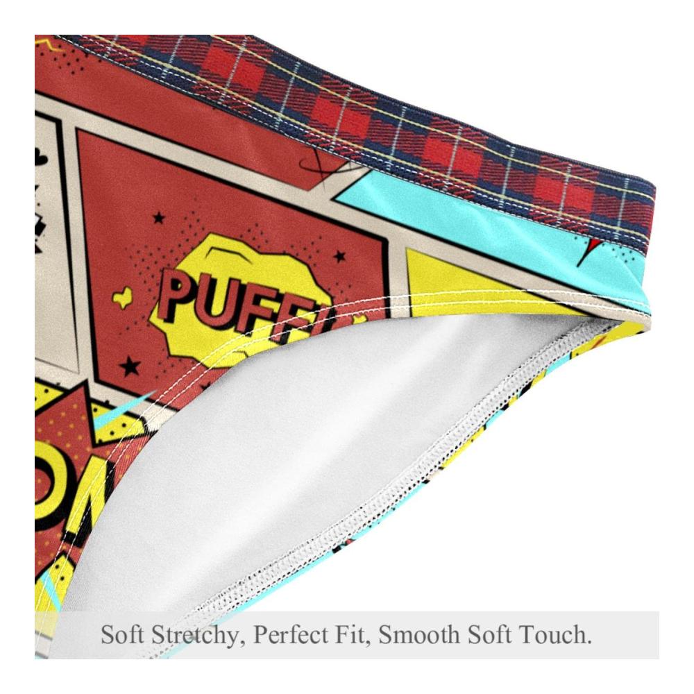 Damen Panties & Hipsters Weiche Stretch-Unterwäsche mit Comic-Wortgrafiken in S-XXL bunt Größe 36