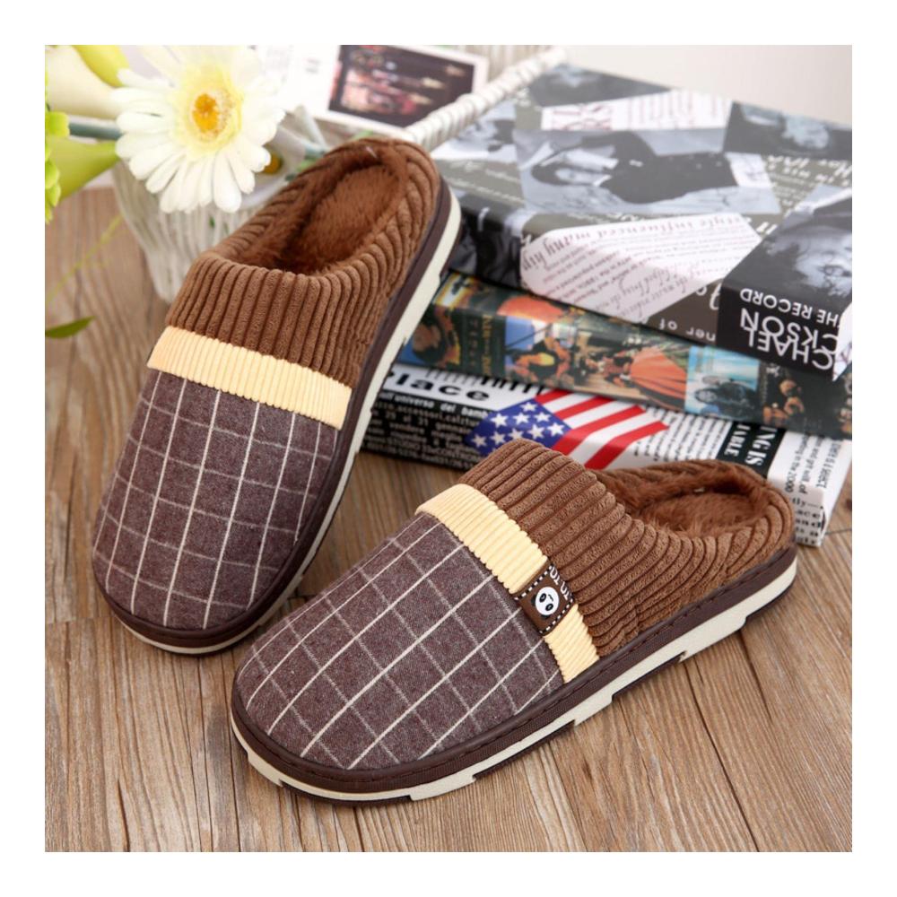 Herren Winter Hausschuhe Übergröße 45-51 Baumwolle Plüsch Pantoffeln Warme Indoor Schuhe