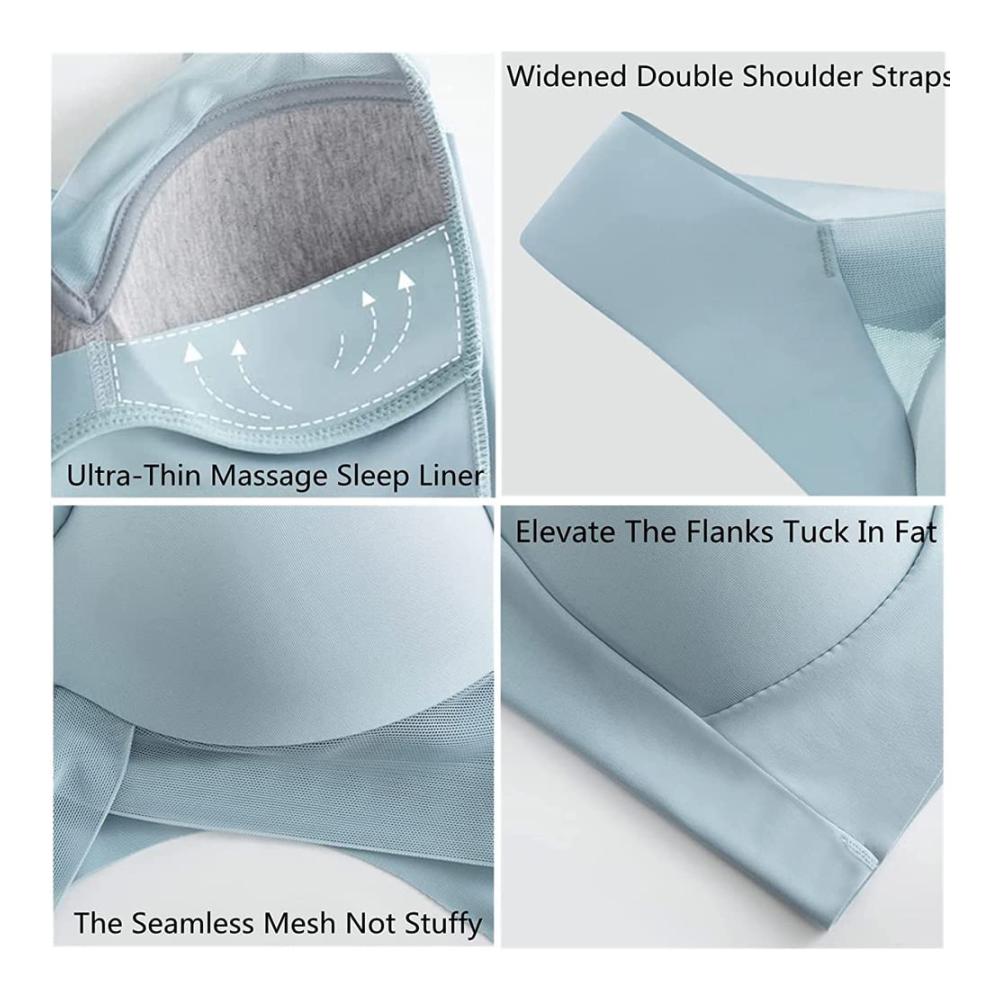 Klassische BHs Damenmode mit Wmbra-Lage und Haltungskorrektur - Übergröße Deep Cup Push-up Wireless-BH