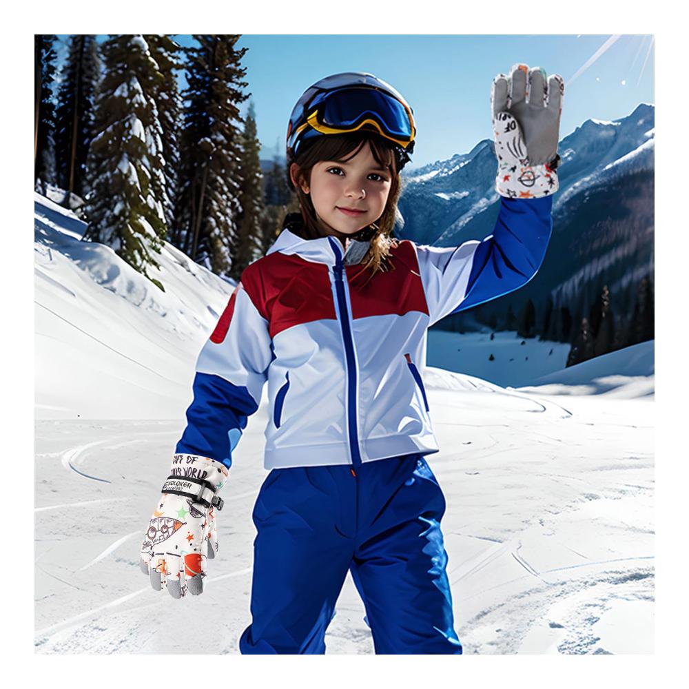 Kinder-Skihandschuhe Wasserdichte Winter-Fäustlinge für Mädchen zum Skifahren Snowboarden & Skaten