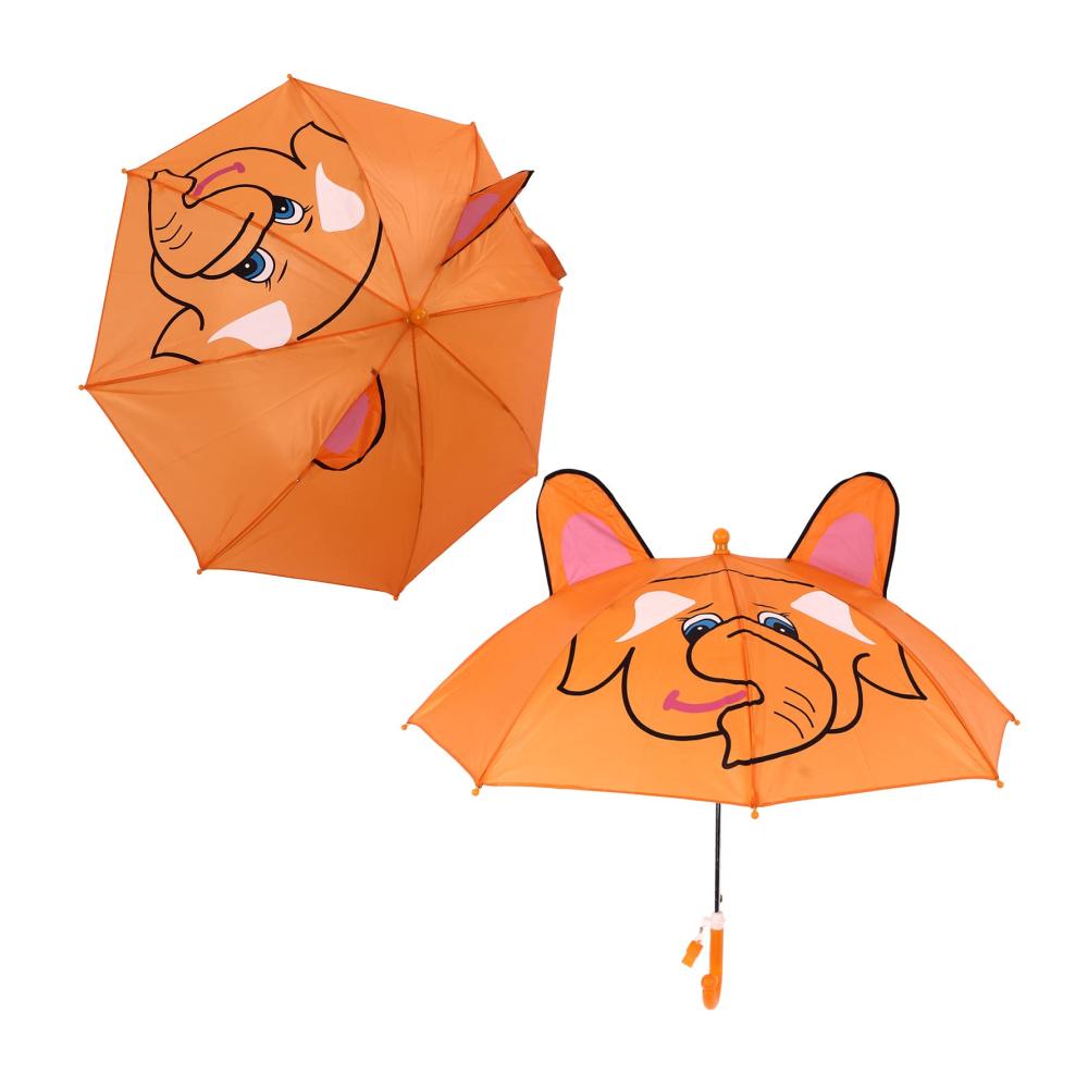 Bunter Cartoon-Tier Regenschirm für Mädchen - Leichter und Einfach zu Benutzen - Ideal für regnerische Tage - 23.03 x 30.31in - Orange