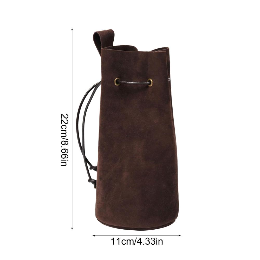 Renaissance-Beutel für Accessoires & Cosplay | Vintage Gürteltasche aus Leder mit Kordelzug für Halloween und Events